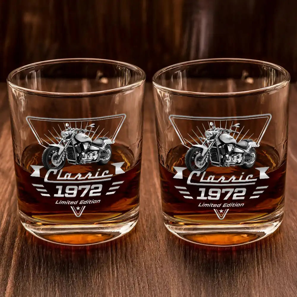 Gift For Father,Custom Photo,Proud,Remove BG Photo - Custom Photo Classic Car Limited Edition - Personalized Whiskey Glass