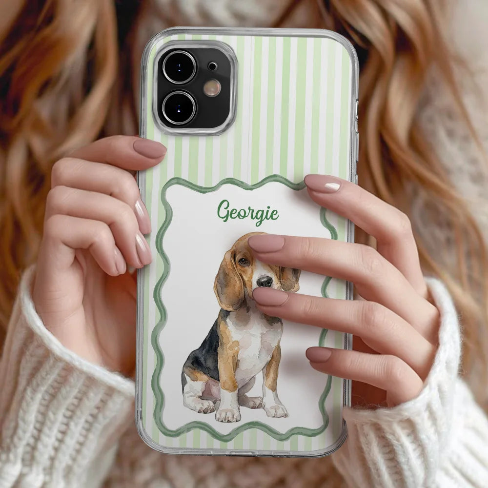 Custom Photo,Art Design,Pet Lovers,Top Market,Playful,Photo - Colored Pencil  - Custom Photo Colored Pencil Sketch Dog Cat Pet Portrait - Personalized Clear Phone Case