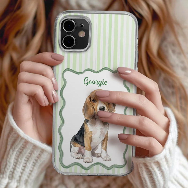 Custom Photo,Art Design,Pet Lovers,Top Market,Playful,Photo - Colored Pencil  - Custom Photo Colored Pencil Sketch Dog Cat Pet Portrait - Personalized Clear Phone Case