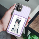 Custom Photo,Art Design,Pet Lovers,Top Market,Playful,Photo - Colored Pencil  - Custom Photo Colored Pencil Sketch Dog Cat Pet Portrait - Personalized Clear Phone Case