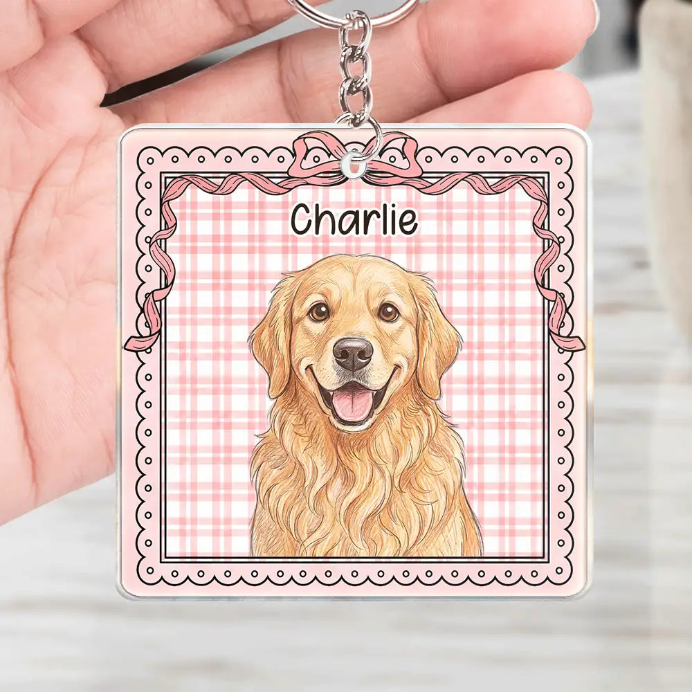 Custom Photo, Art Design, Pet Lovers, Playful, Photo - Colored Pencil - Custom Photo Colored Pencil Sketch Funny Dog Cat Pet - Personalized Acrylic Keychain
