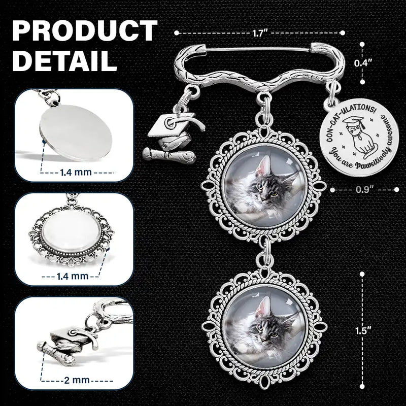 Graduation,Gift For Yourself,Gift For Bestie,Gift For Girlfriend,Gift For Boyfriend,Gift For Sibling,Gifts For Colleagues,Cat Lovers,Cat Mom,Cat Dad,Funny - Custom Photo Concatulations You Are Pawsitively Awesome - Personalized Graduation Tassel Pina