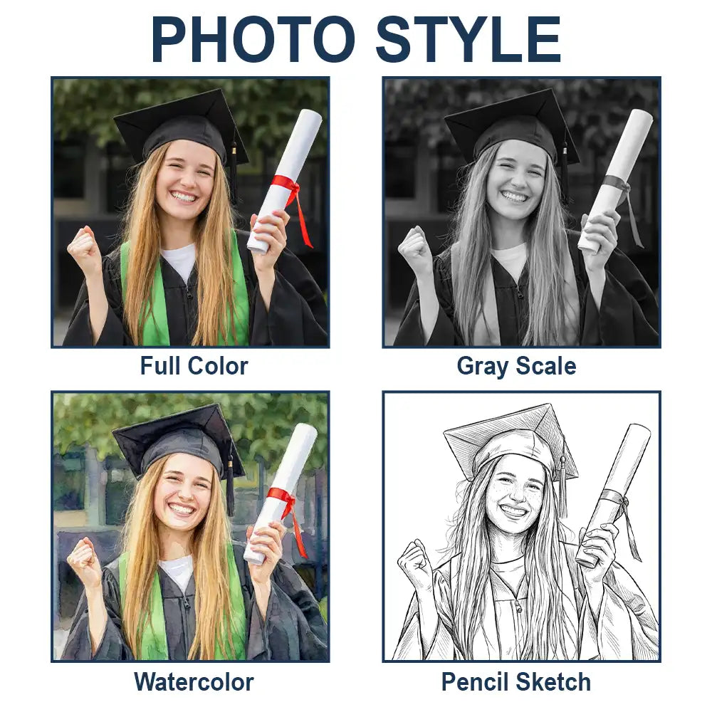 Graduation,Gift For Women,Gift For Men,Gift For Yourself,Non-Eng,Photo,Proud - Custom Photo Congrats Grad - Personalized Stainless Steel Keychain