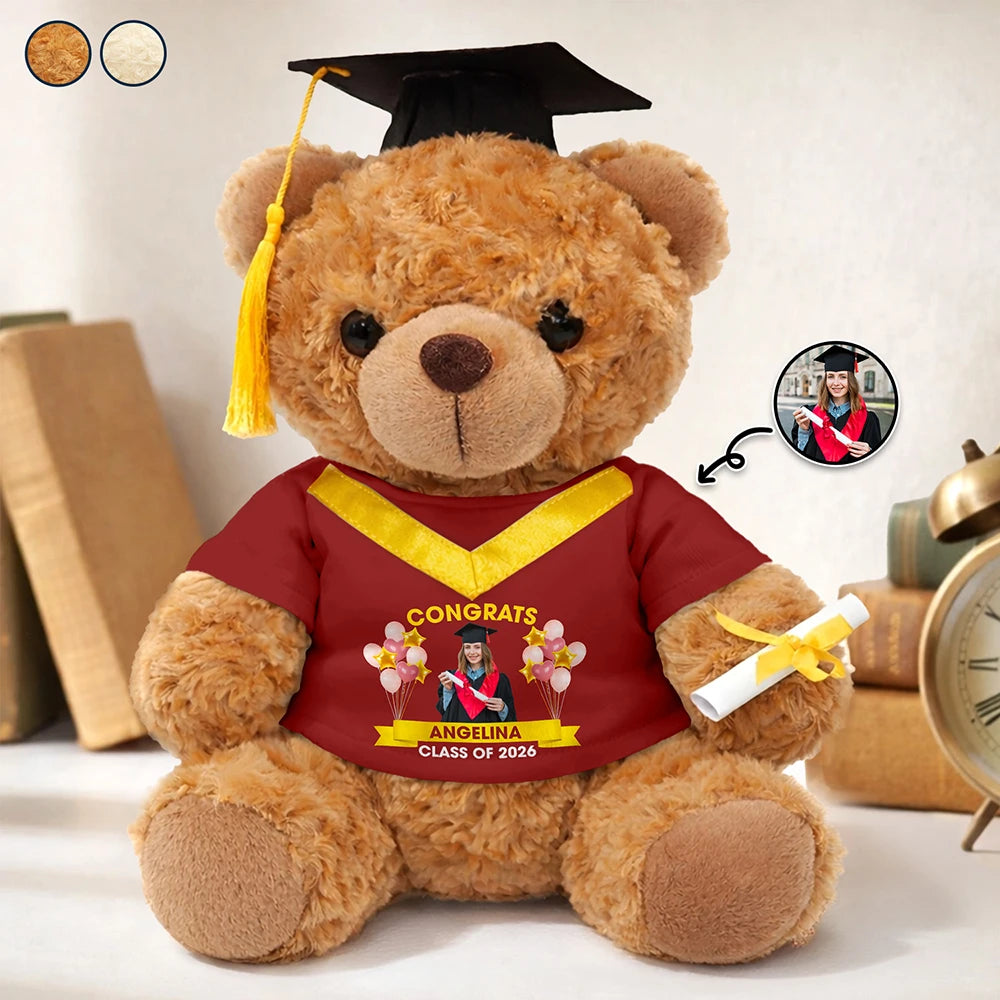 Custom Photo Congrats Graduate - Personalized Teddy Bear