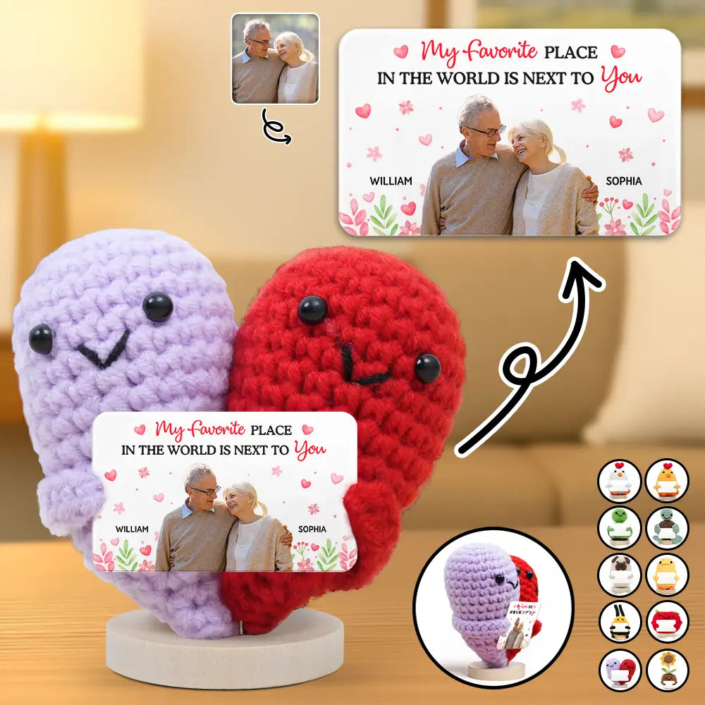 Custom Photo Congrats On Being My Husband - Personalized Doll Crochet With Custom Card