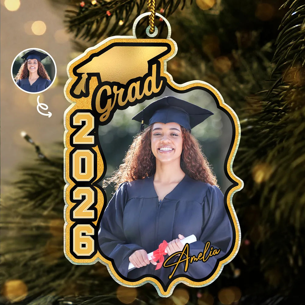 Christmas,Proud,Custom Photo,Graduation,Gift For Yourself,Upload Full Photo - Custom Photo Congrats To The Graduate - Personalized Custom Shaped Acrylic Ornament