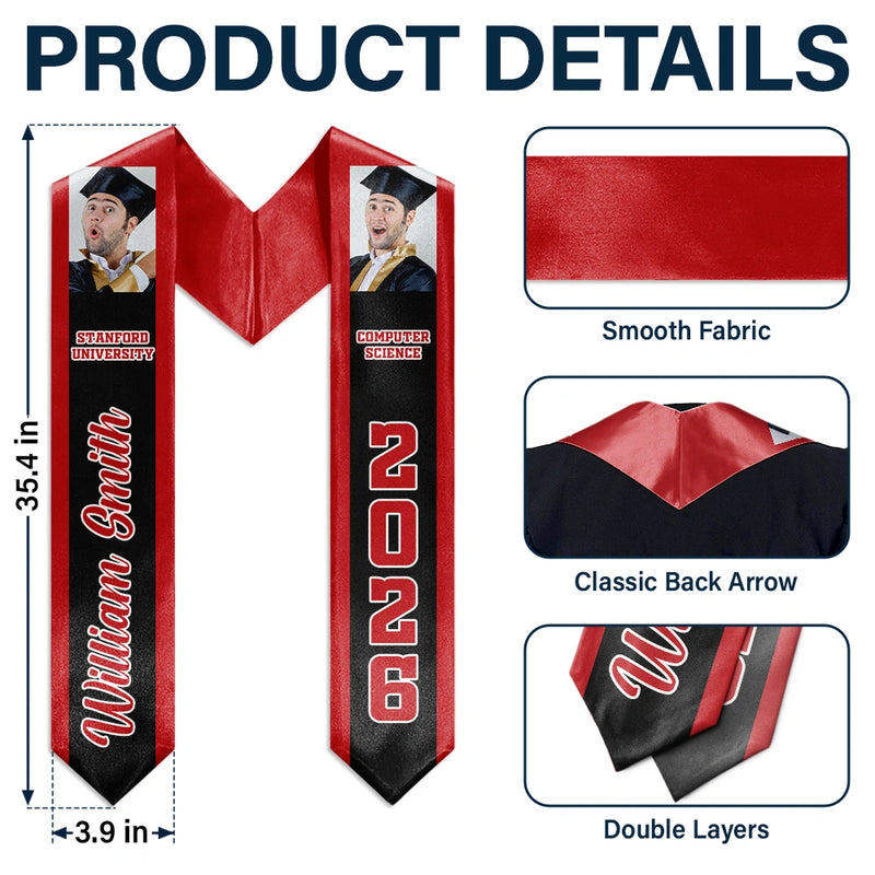Custom Photo Congratulations Graduates - Graduation Gift - Personalized Stoles