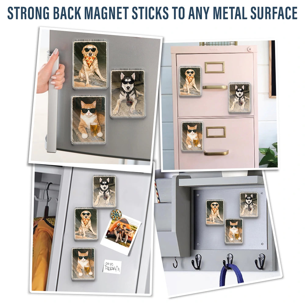 Custom Photo Cool Street Pet Pet Portrait - Personalized Acrylic Magnet - Custom Photo Cool Street Pet Pet Portrait - Personalized Acrylic Magnet