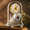Gift For Couples, Old Couples, Custom Photo, Love - Custom Photo Couple Anniversary Counting Time Years Months Weeks - Personalized Acrylic Desk Clock