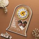Gift For Couples, Old Couples, Custom Photo, Love - Custom Photo Couple Anniversary Counting Time Years Months Weeks - Personalized Acrylic Desk Clock