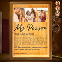 Custom Photo,Gift For Couples,LGBT,Old Couples,Gift For Women,Gift For Men,Gift For Husband,Gift For Wife,Gift For Boyfriend,Gift For Girlfriend,Love - Custom Photo Couple My Person - Personalized Picture Frame Light Box