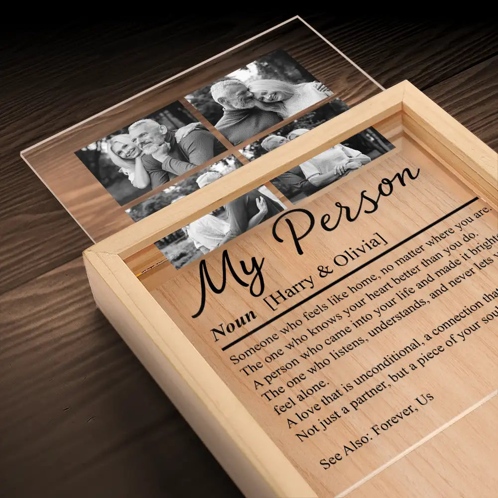Custom Photo,Gift For Couples,LGBT,Old Couples,Gift For Women,Gift For Men,Gift For Husband,Gift For Wife,Gift For Boyfriend,Gift For Girlfriend,Love - Custom Photo Couple My Person - Personalized Picture Frame Light Box