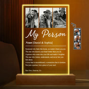 Custom Photo,Gift For Couples,LGBT,Old Couples,Gift For Women,Gift For Men,Gift For Husband,Gift For Wife,Gift For Boyfriend,Gift For Girlfriend,Love - Custom Photo Couple My Person Definition - Personalized 3D Led Light Wooden Base
