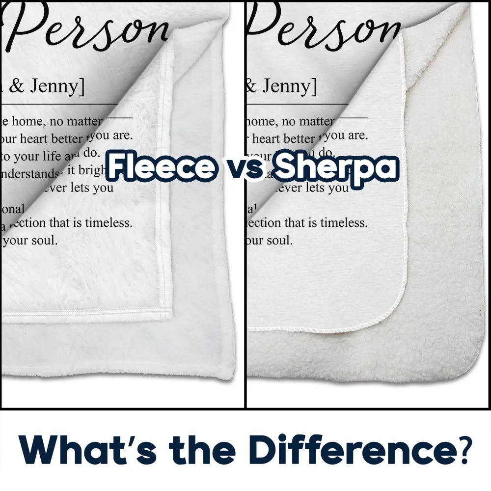 Custom Photo,Gift For Couples,LGBT,Old Couples,Gift For Women,Gift For Men,Gift For Husband,Gift For Wife,Gift For Boyfriend,Gift For Girlfriend,Love - Custom Photo Couple My Person Definition - Personalized Fleece Blanket, Sherpa Blanket