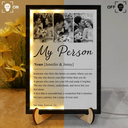 Custom Photo,Gift For Couples,LGBT,Old Couples,Gift For Women,Gift For Men,Gift For Husband,Gift For Wife,Gift For Boyfriend,Gift For Girlfriend,Love - Custom Photo Couple My Person Definition - Personalized LED Light Wooden Plaque