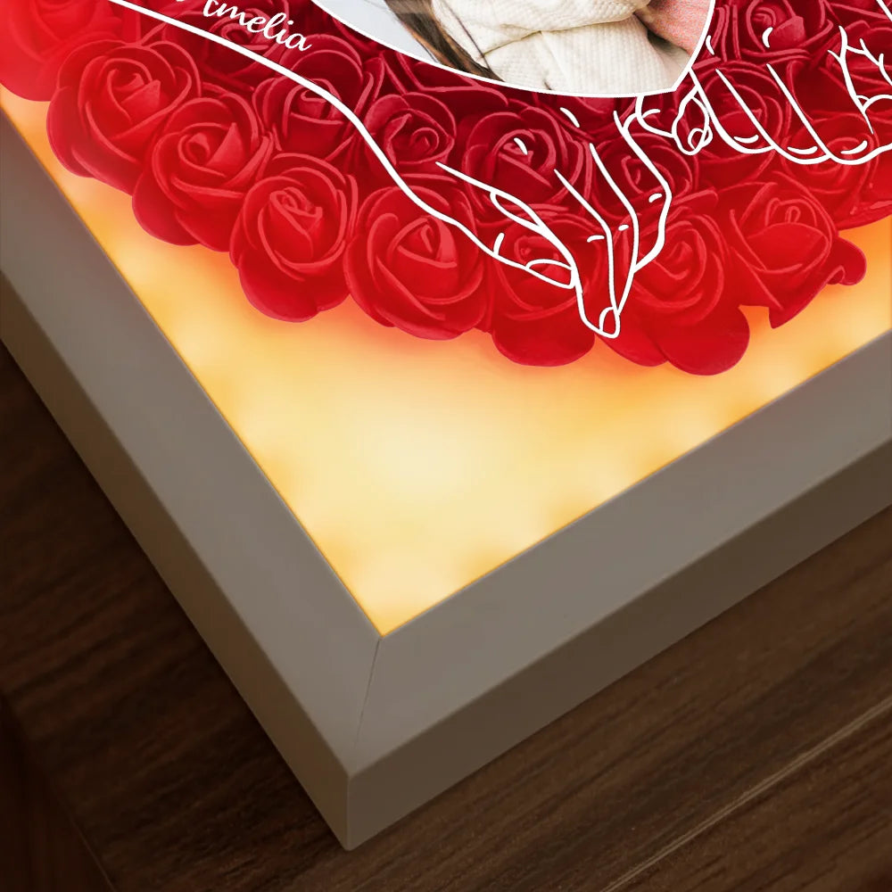 Custom Photo,Gift For Couples,Gift For Husband,Gift For Wife,Gift For Boyfriend,Gift For Girlfriend,Happy - Custom Photo Couple You & Me We Got This - Personalized LED Light Flower Shadow Box