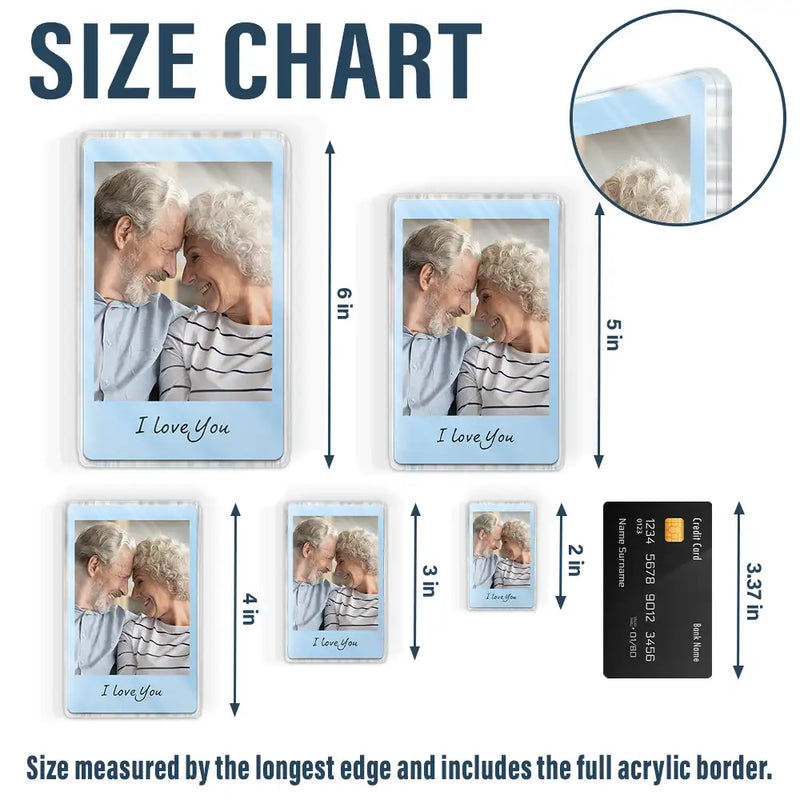 Gift For Couples,Gift For Husband,Gift For Wife,Gift For Boyfriend,Gift For Girlfriend,Gift For Mother,Gift For Grandpa,Gift For Father,Gift For Grandparents,Gift For Sisters,Gift For Bestie - Custom Photo Couples Besties Family With Message - Personalized Acrylic Fridge Magnet