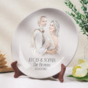 Gift For Couples, Married Couple, Custom Photo, Wedding, Romantic, Remove BG Photo - Custom Photo Couples Wedding Engaged Bachelor Party - Personalized Ceramic Plate
