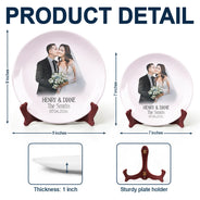 Gift For Couples, Married Couple, Custom Photo, Wedding, Romantic, Remove BG Photo - Custom Photo Couples Wedding Engaged Bachelor Party - Personalized Ceramic Plate
