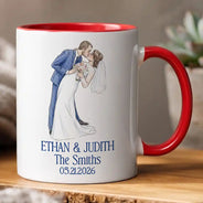 Gift For Couples, Married Couple, Custom Photo, Wedding, Romantic, Remove BG Photo - Custom Photo Couples Wedding Engaged Bachelor Party - Personalized Mug