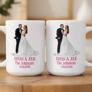 Gift For Couples, Married Couple, Custom Photo, Wedding, Romantic, Remove BG Photo - Custom Photo Couples Wedding Engaged Bachelor Party - Personalized Mug