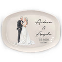 Gift For Couples, Married Couple, Custom Photo, Art Design, Wedding, Romantic, Photo - Pencil Sketch - Remove BG - Custom Photo Couples Wedding Engaged Bachelor Party - Personalized Plate