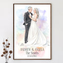 Gift For Couples, Married Couple, Custom Photo, Art Design, Wedding, Romantic, Photo - Pencil Sketch - Remove BG - Custom Photo Couples Wedding Engaged Bachelor Party - Personalized Poster