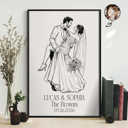 Custom Photo Couples Wedding Engaged Bachelor Party - Personalized Poster