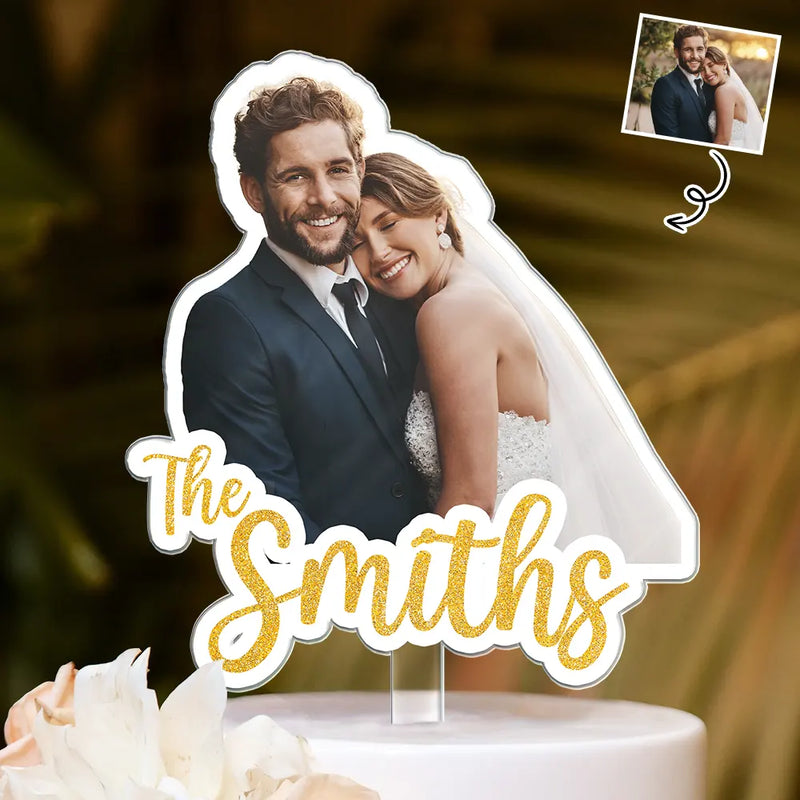 Custom Photo,Romantic,Gift For Couples,Wedding,Remove BG Photo - Custom Photo Couples Wedding Engagement - Personalized Acrylic Cake Topper