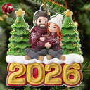 Art Design,Christmas,Romantic,Gift For Couples,Photo - Crochet Doll Effect - Custom Photo Crochet Doll Effect Couples - Personalized Custom Shaped Acrylic Ornament
