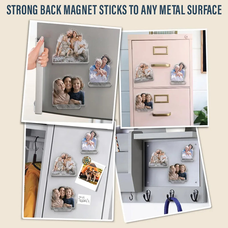 Gift For Mother,Mom - Daughters (Adult),Mom - Daughters (Young),Mom - Sons,Mom - Children,Love,Non-Eng - Custom Photo Best Mom Ever - Personalized Acrylic Fridge Magnet