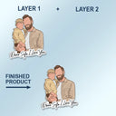 Custom Photo,Gift For Father,Dad - Children,Happy,Non-Eng,Photo,Photo - Faceless Portrait,Adorable - Custom Photo Faceless Portrait Drive Safe Daddy I Love You - Personalized Custom Shaped Acrylic Car Visor Clip