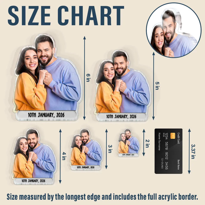 Gift For Couples, Gift For Husband, Gift For Wife, Gift For Boyfriend, Gift For Girlfriend, LGBT, Love, Non-Eng - Custom Photo Happy Couple - Personalized Acrylic Fridge Magnet