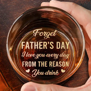 Gift For Father,Gift For Grandpa - Custom Photo Dad We Love You Every Day - Personalized Engraved Whiskey Glass