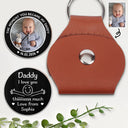 Gift For Father, Gift For Men, Gift For Husband, Happy, Gift For Yourself - Custom Photo Daddy I Love You This Much - Personalized Leather Pocket Hug