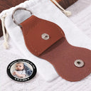 Gift For Father, Gift For Men, Gift For Husband, Happy, Gift For Yourself - Custom Photo Daddy I Love You This Much - Personalized Leather Pocket Hug