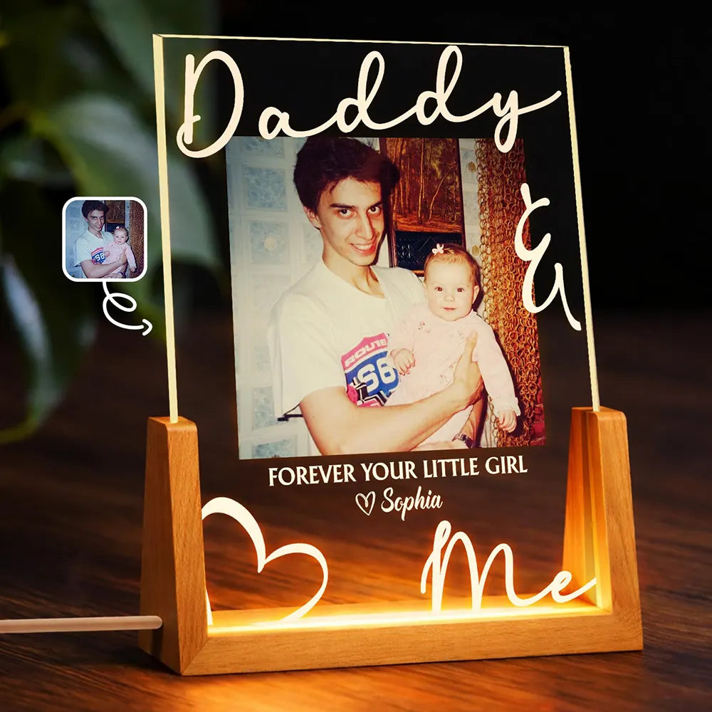 Custom Photo Daddy Mommy Forever Your Little Baby - Personalized Night Light