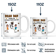 Gift For Men,Gift For Father,Dog Dad,Gift For Mother,Gift For Women,Cat Mom,Cat Dad,Dog Mom,Funny - Custom Photo Dear Dad, Thanks For Putting Up   - Personalized Mug
