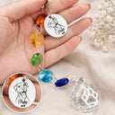 Art Design,Christmas,Pet Memorial,Sympathetic,Pet Lovers,Memorial,Photo - Pencil Sketch - Bold - Custom Photo Dog Cat Forever Love Pencil Sketch - Personalized Crystal Suncatcher With Charm