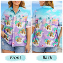 Custom Photo,Summer,Top Market,Pet Dad,Pet Lovers,Gift For Father,Playful,Remove BG Photo - Custom Photo Dog Cat Kid Summer Poolside - Personalized Hawaiian Shirt