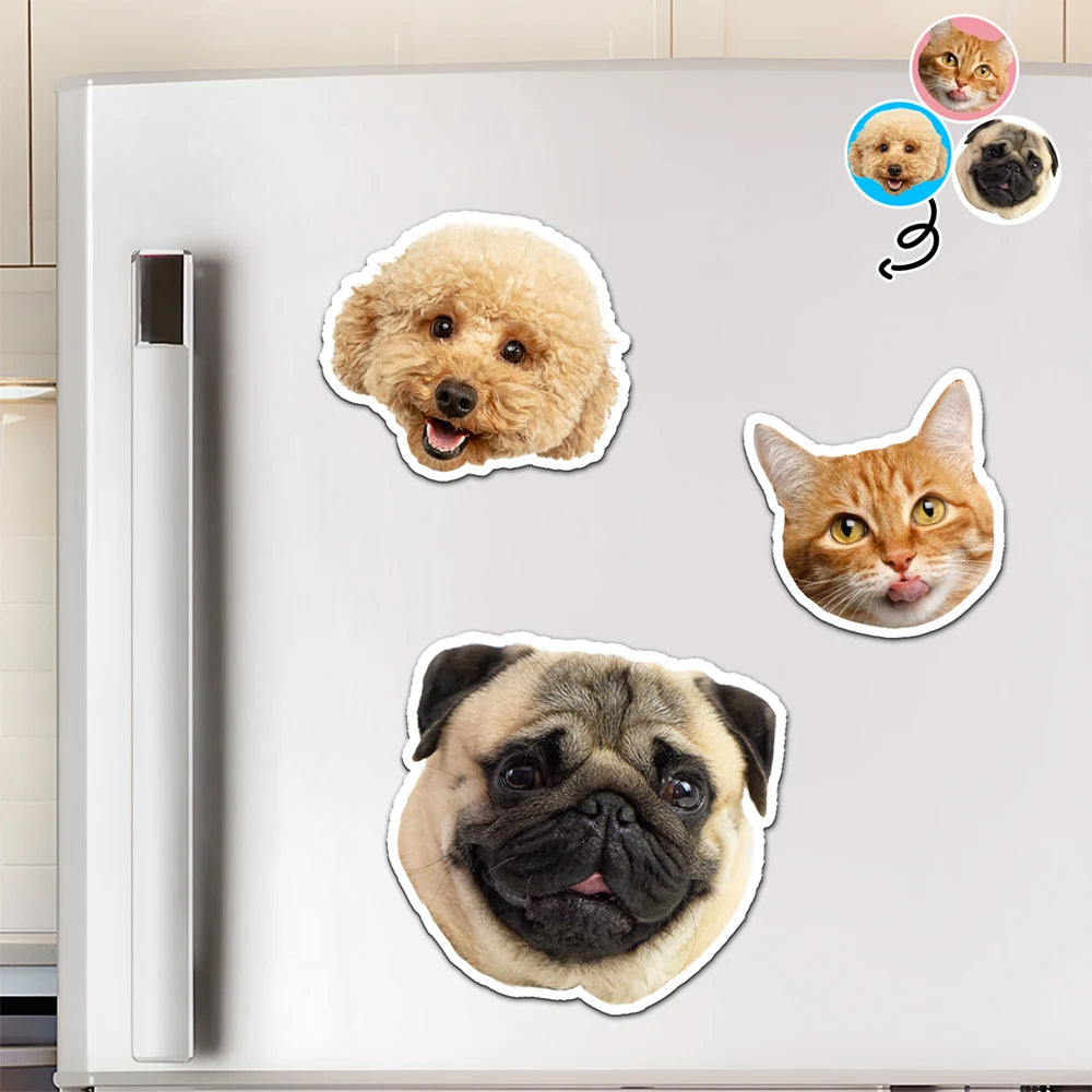 Pet Lovers - Custom Photo Dog Cat Pet Portrait - Personalized Magnet