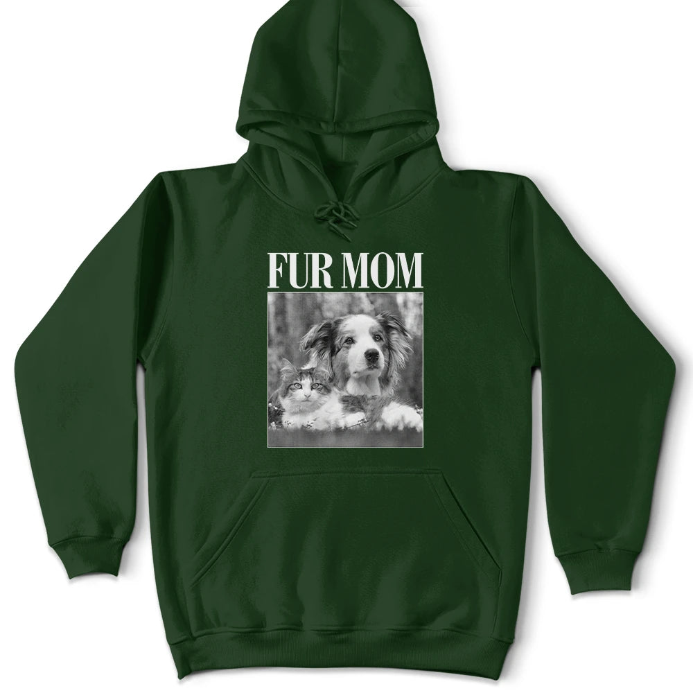 Pet Lovers,Pet Mom,Pet Dad,Dog Lovers,Dog Mom,Dog Dad,Cat Dad,Cat Mom,Cat Lovers,Gift For Women,Gift For Men,Happy,Top Market - Custom Photo Dog Mom Dog Dad Grayscale Vintage - Personalized T Shirt