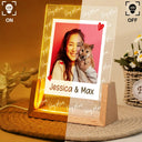 Pet Mom, Custom Photo, Love, Happy - Custom Photo Dog Mom Pet Lover Polaroid Art Style - Personalized Night Light
