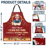 Gift For Men,Gift For Husband,Gift For Boyfriend,Gift For Uncle,Gift For Grandpa,Gift For Father,Dad's Hobby,Cooking - Custom Photo Don't Worry I Can Do This - Personalized Apron
