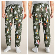Gift For Father,Gift For Grandpa,Happy,Custom Photo - Custom Photo Doodle Kids Best Dad Grandpa Ever - Personalized Pajama Pants