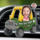 Gift For Father,Gift For Grandpa,Photo,Icon,Adorable - Custom Photo Drive Safe Dad Papa 3D Effect Funny Car - Personalized Acrylic Car Vent Clip