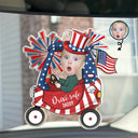 Independence Day,Gift For Father,Gift For Grandpa,Custom Photo,Funny - Custom Photo Drive Safe Daddy Fun Baby Face USA Festive - Personalized Acrylic Car Hanger