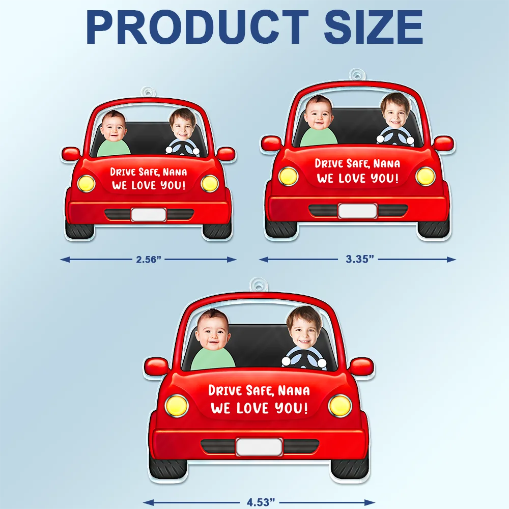Gift For Father, Gift For Grandpa, Custom Photo, Happy - Custom Photo Drive Safe Daddy Funny Kids - Personalized Acrylic Car Hanger
