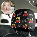 Gift For Grandpa, Gift For Father, Custom Photo, Funny - Custom Photo Drive Safe Daddy Grandpa Fun Little Kid - Personalized Car Headrest Covers