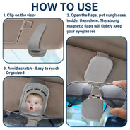 Custom Photo Drive Safe Get Home Daddy, Papa, Husband - Personalized Sunglasses Holder For Car Visor